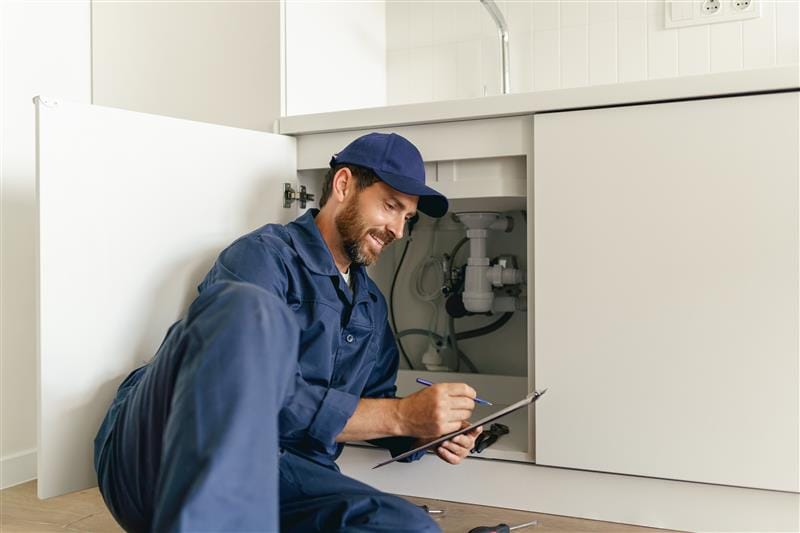 Residential plumber providing service in a Santa Clarita home